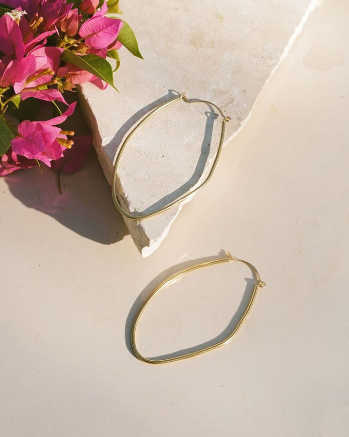 Mango Hoop Earrings, brass