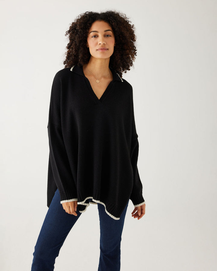 Marina Polo Sweater, black/sand