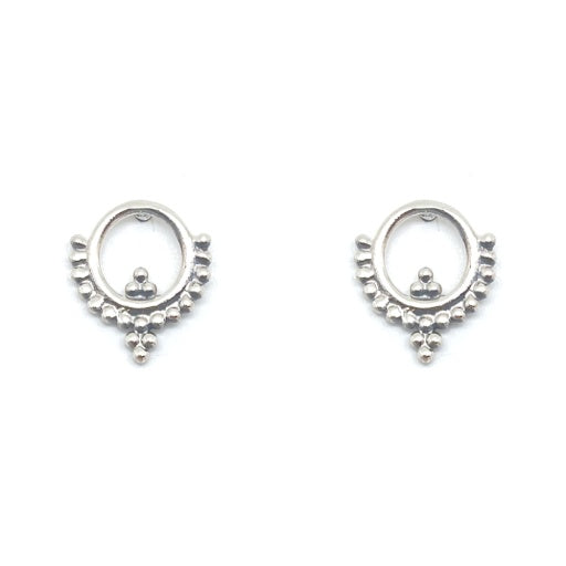 TINY CHARM POST EARRING HENNA SILVER