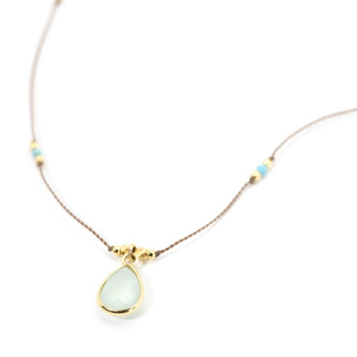 GEMSTONE NECKLACE AQUA CHALCEDONY