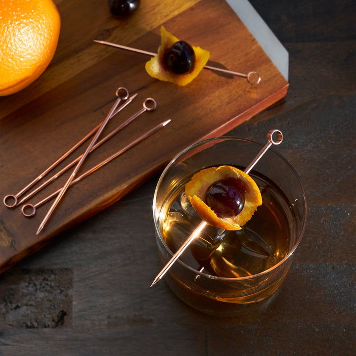 Summit™ Reusable Copper-Plated Cocktail Picks - Set of 6
