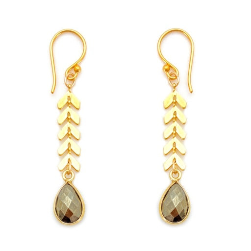 CASCADE DROP EARRINGS PYRITE