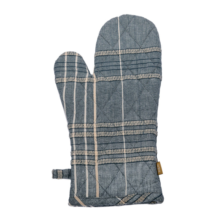 Textured Check Oven Glove Blueberry