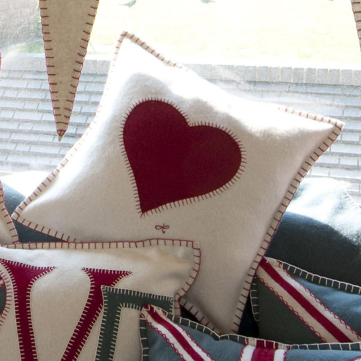 Cream heart cushion hot sale