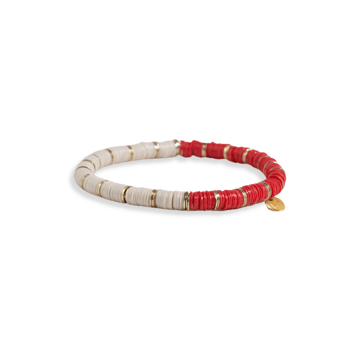 Grace Half and Half Color Block Stretch Bracelet, red