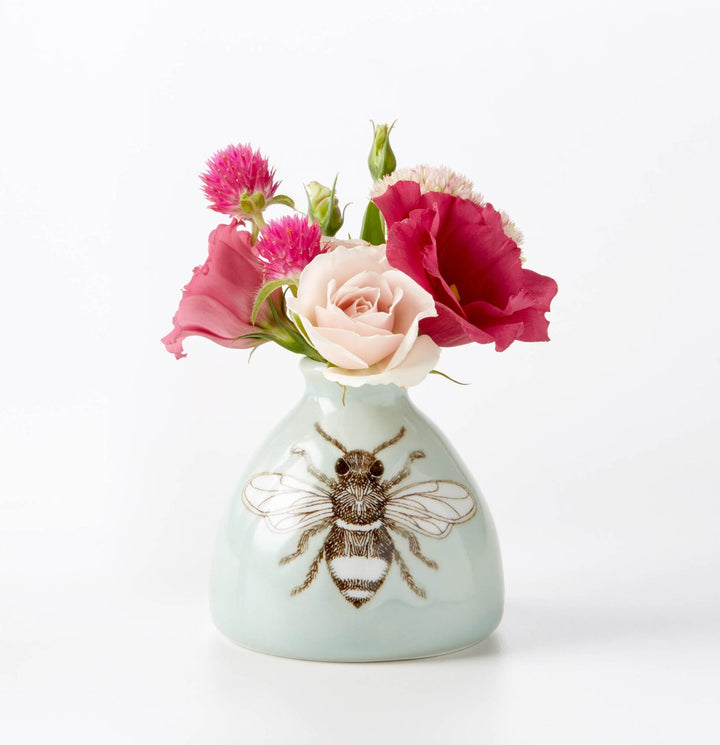 Bud Vase, Celadon, Bee