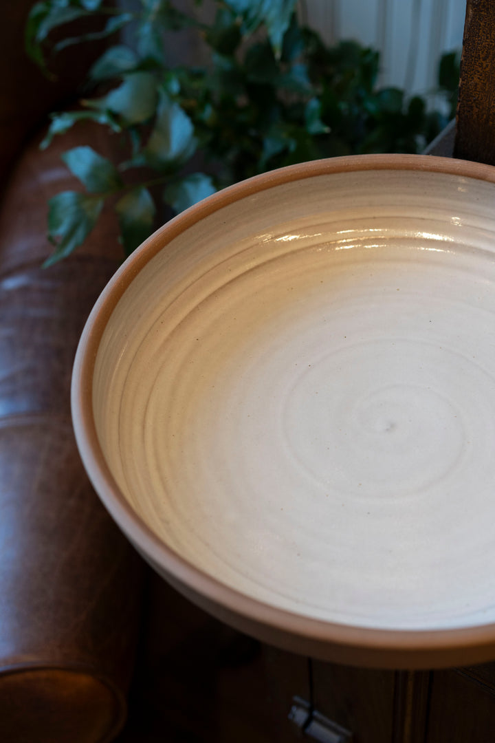 LWP Large Wide Centerpiece Bowl, clay outside