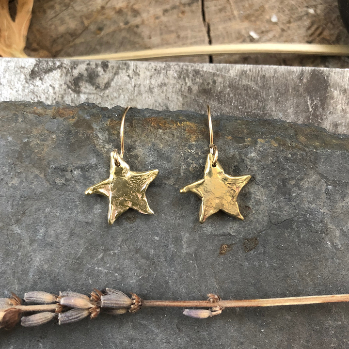 Star Celestial Earrings, brass