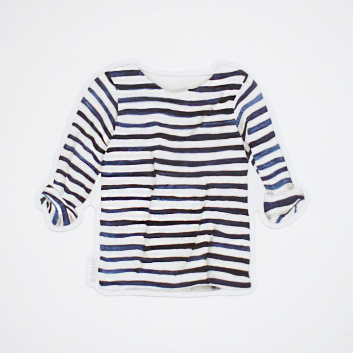 Navy and White Striped Shirt Stickers