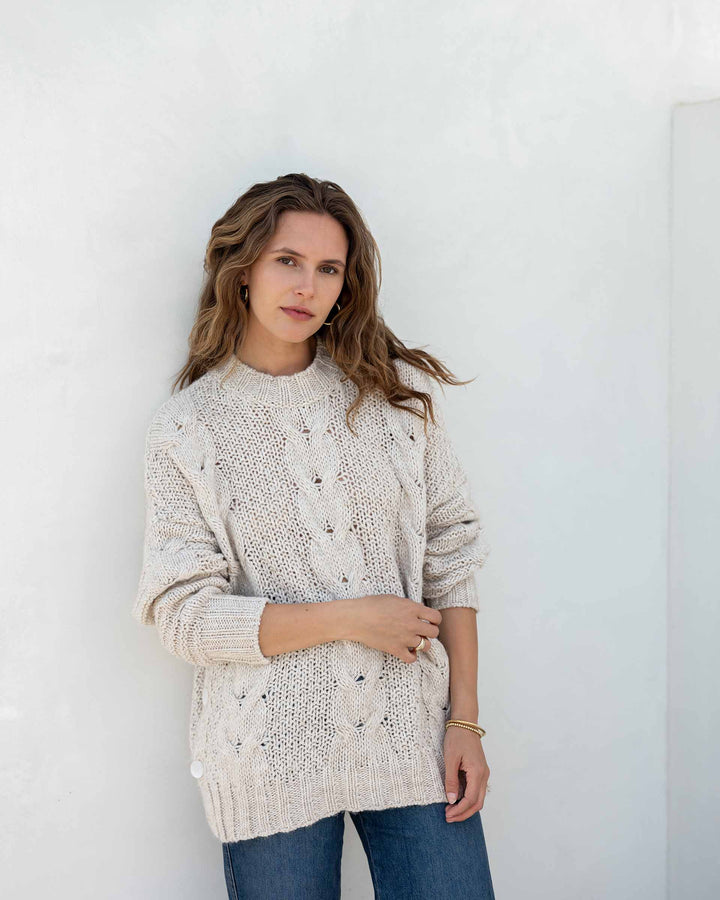 Topanga Cable Sweater,  Salty