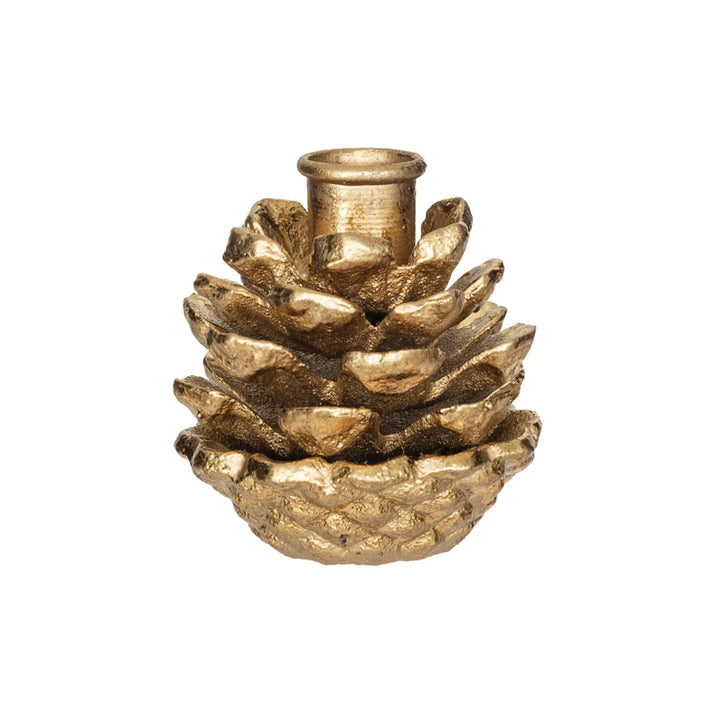 Cast Iron pinecone candle holder