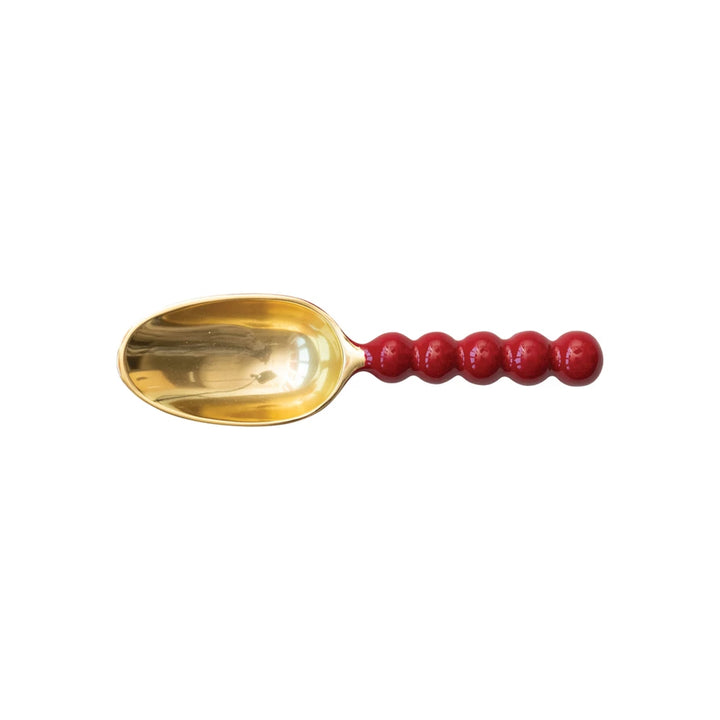 Stainless Red Enamel Large Spoon