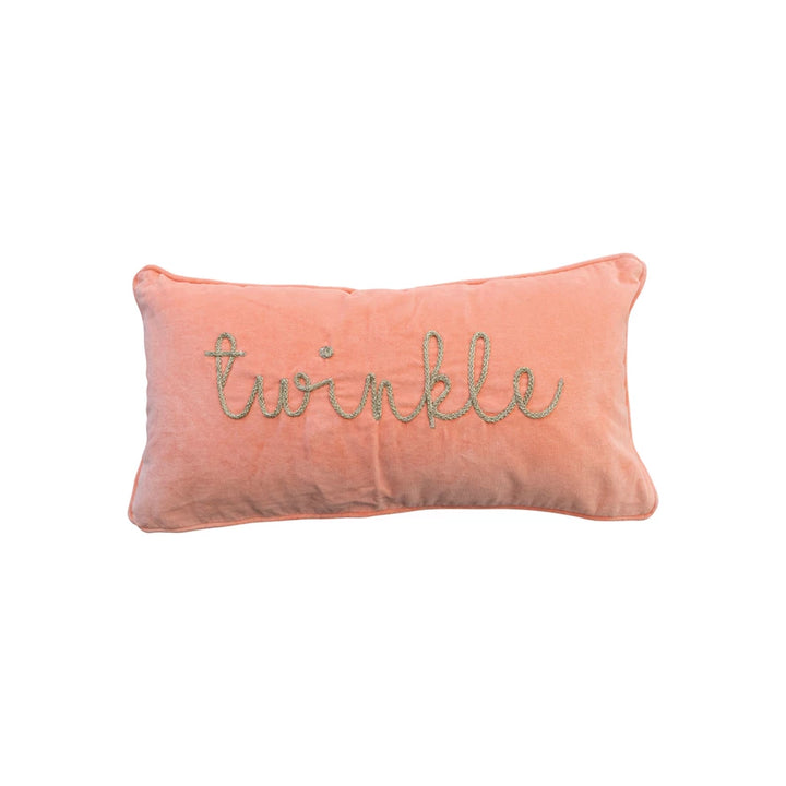 Woven Cotton Lumbar Pillow Pink