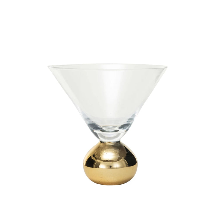 Martini glass with gold ball