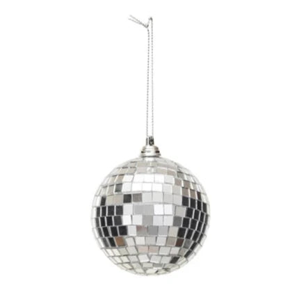 Disco ball ornament, silver