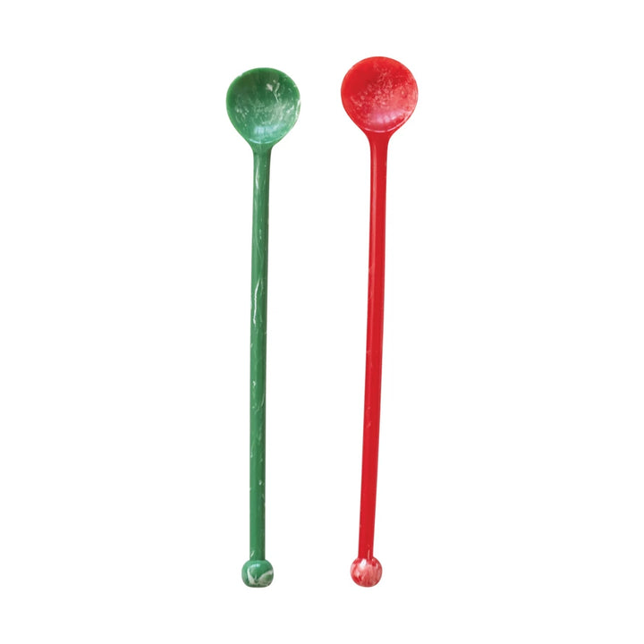 Resin cocktail spoon red or green