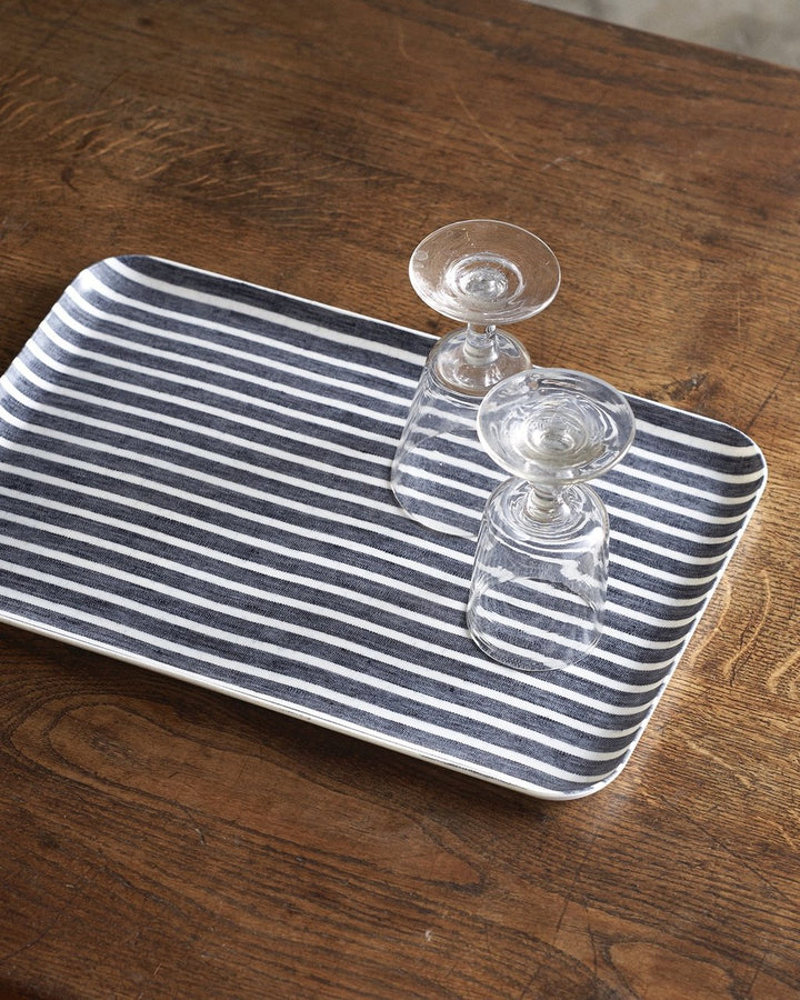 Linen Coating Tray, Jack, Navy + White Stripe, Large