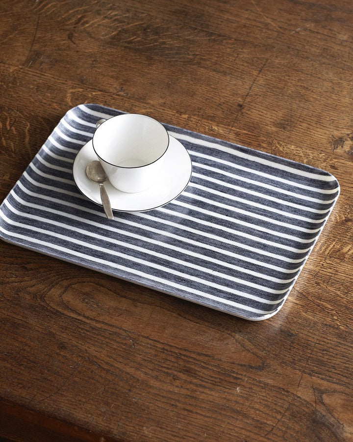 Linen Coating Tray, Jack, Navy + White Stripe, Medium
