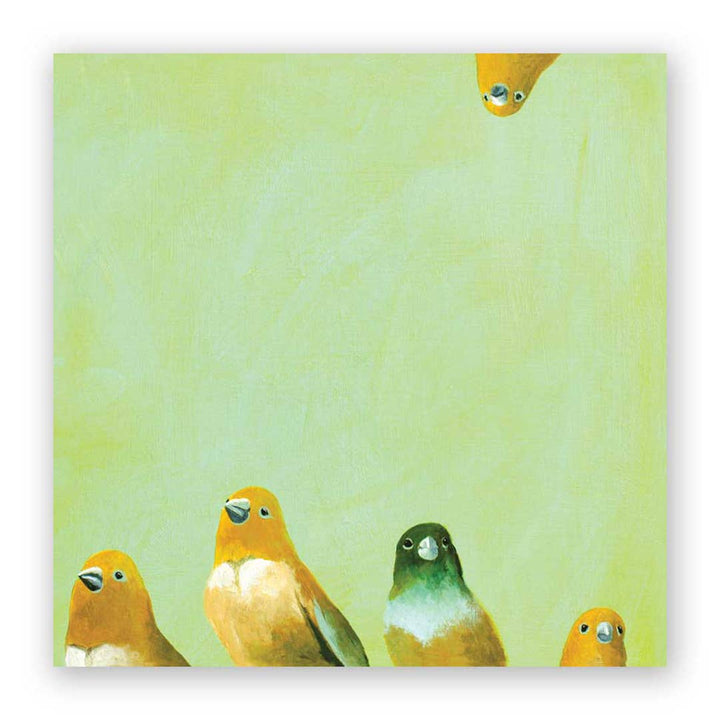 Finch Family Panel Wings on Wood 10 x 10