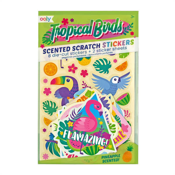 OOLY - Scented Scratch and Sniff Stickers, Tropical Birds