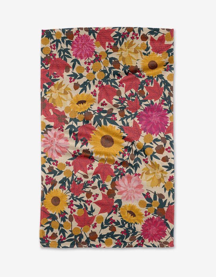 Autumn Blooms Tea Towel