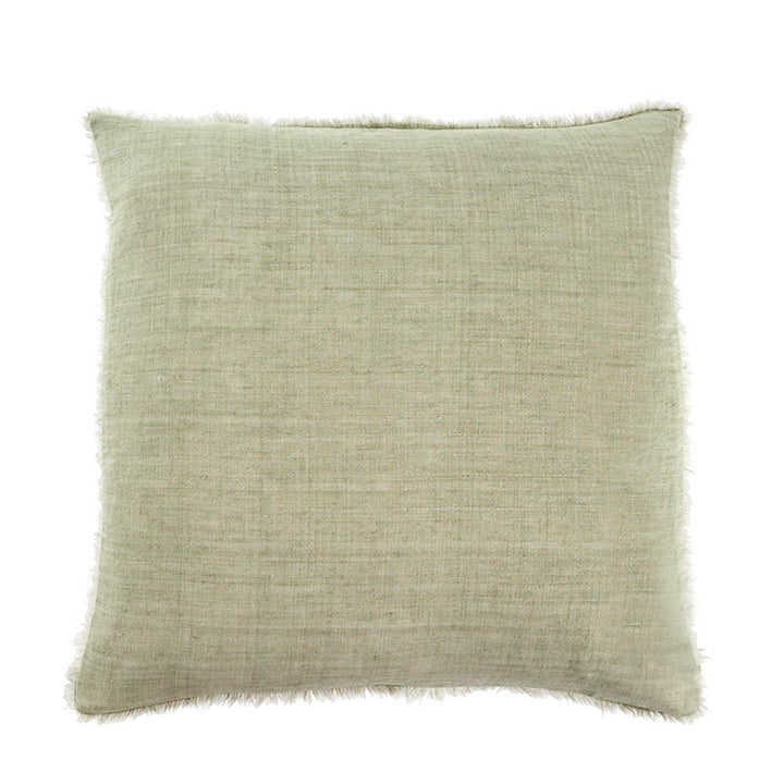 Lina Linen Pillow, Olive, 24x24