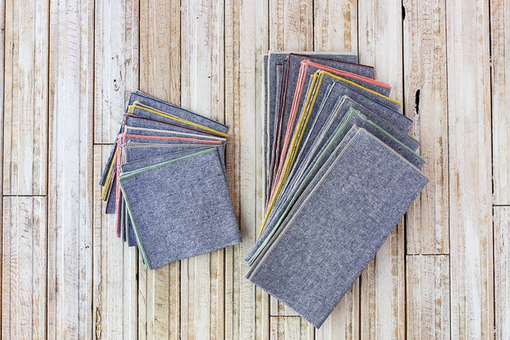 Denim Chambray Cloth Napkins, set of 8