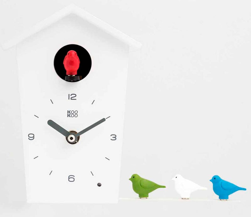 Birdhouse mini clock, white – Woody's Mercantile