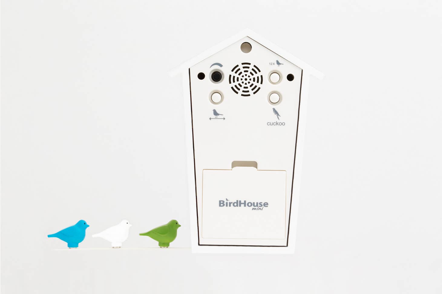 Birdhouse mini clock, white – Woody's Mercantile