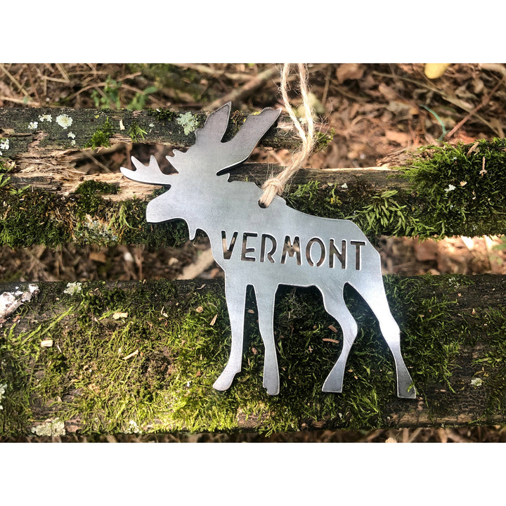 Moose Vermont Ornament, raw steel