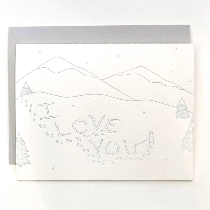 I Love You Snow Writing Card