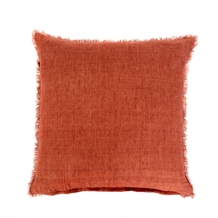 Lina Linen Pillow, Rust, 24x24