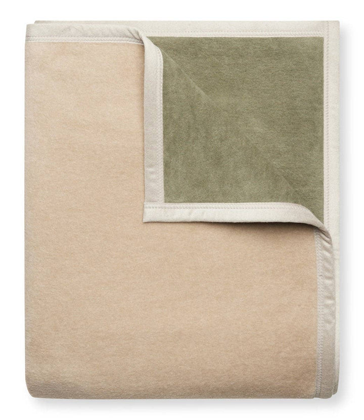 Contrast Solid Khaki & Mink Blanket