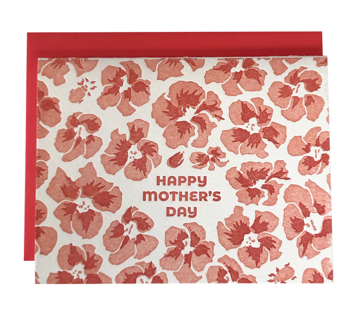 Happy Mother's Day Coral Nasturtiums Card