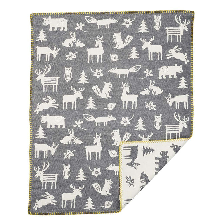Forest Woven Lambs Wool Blanket, 65 x 90, grey