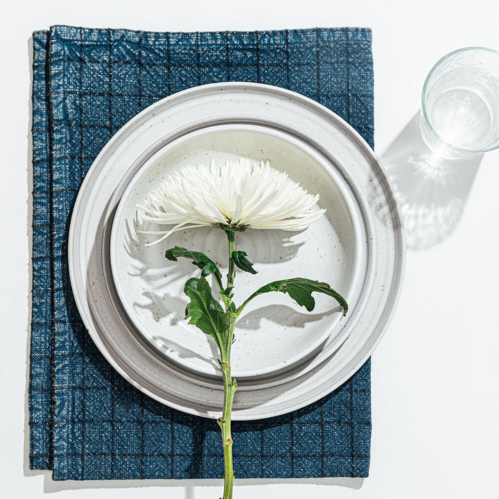 Cotton Check Tea Towels, set of 2, blue/aqua