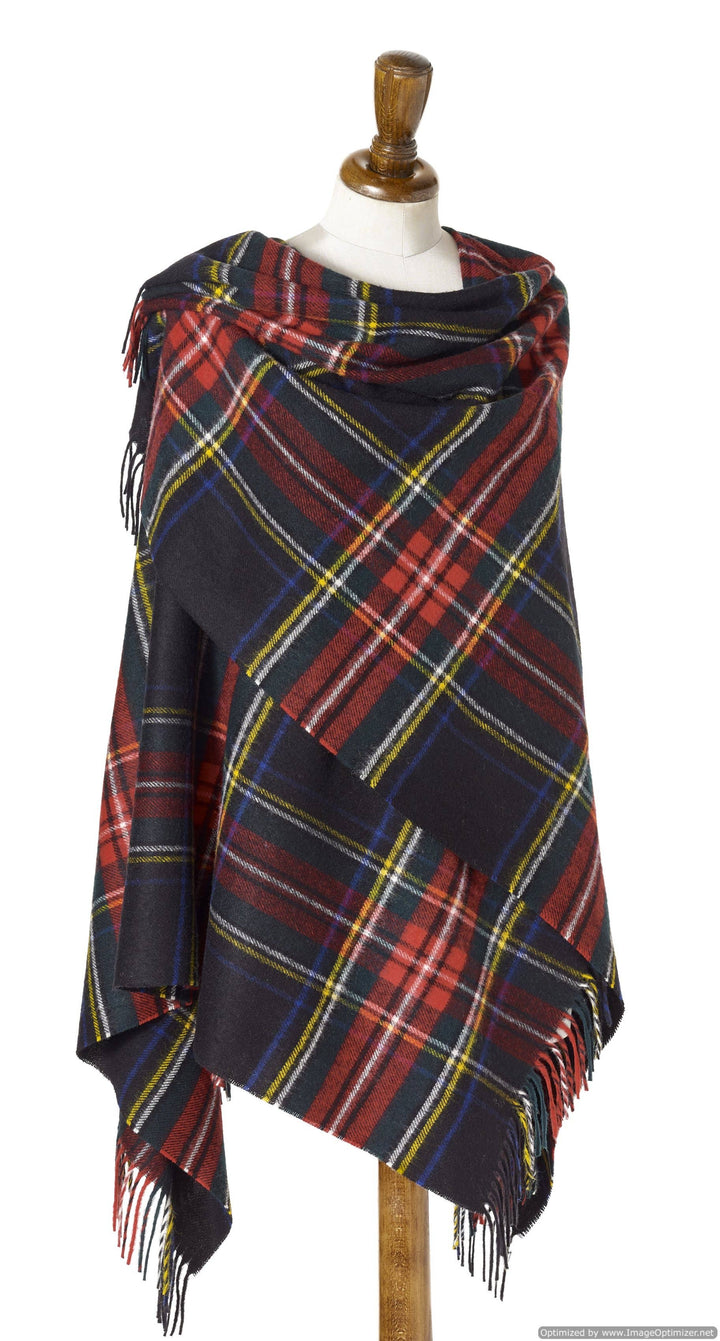 Bronte Moon - Mini Ruana Merino Lambswool - Tartan, Black Stewart