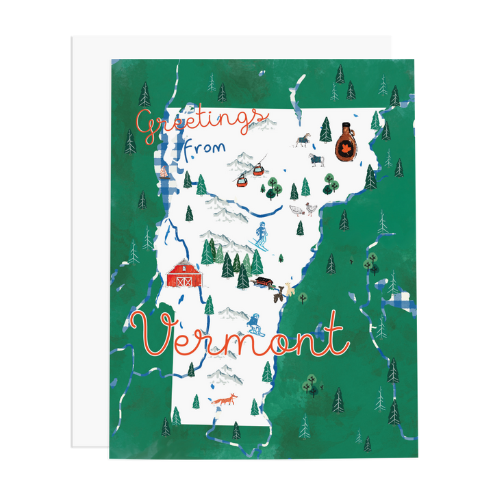 Vermont Map Greeting Card