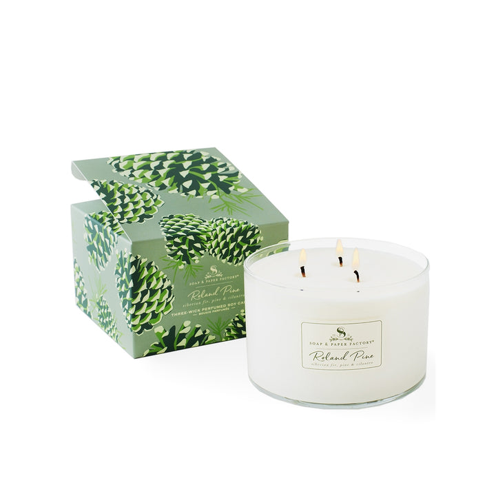Roland Pine 3 Wick Soy Candle, 18oz