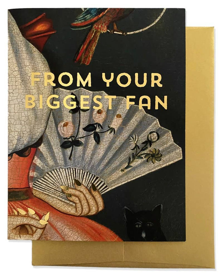 BIGGEST FAN Greeting Card - Gold Foil