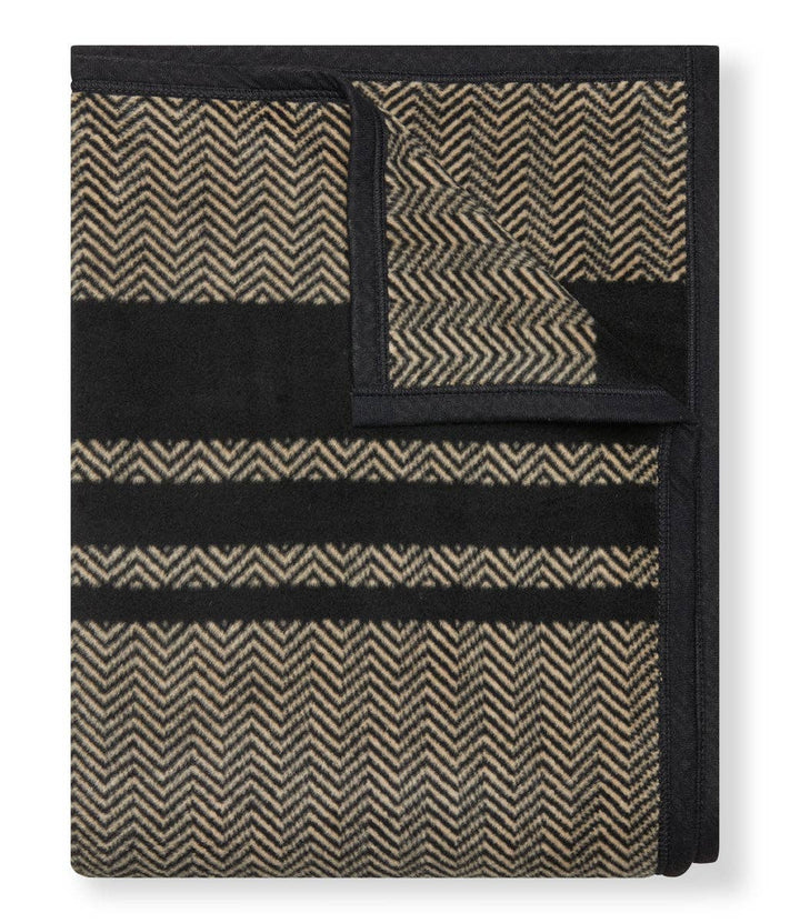 Waved Herringbone Black Blanket