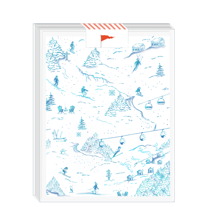 Ski Blue Toile Boxed Set of 8