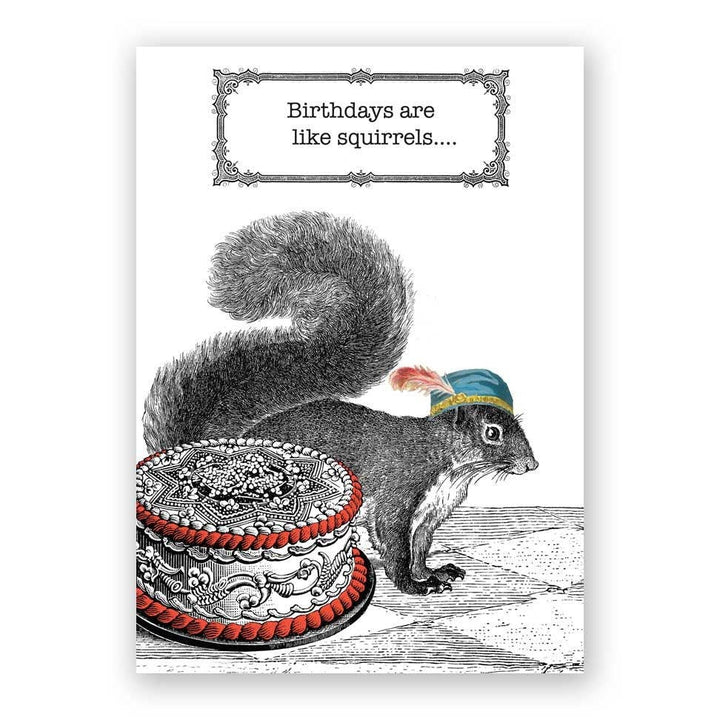 Birthdays are like Squirrels Birthday Greeting Card