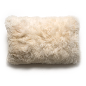 Alpaca Lumbar Pillow, with down insert, crema 12 x 20