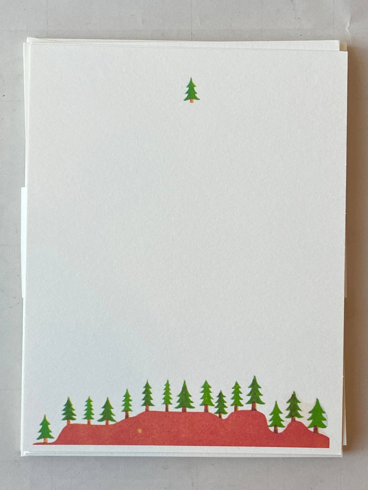 Over the Hill Pine Tree Stationery