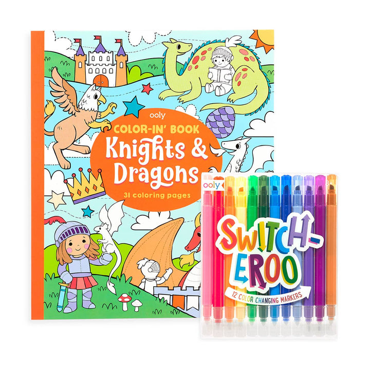 OOLY - Knights & Dragons Switcheroo Coloring Giftables Pack