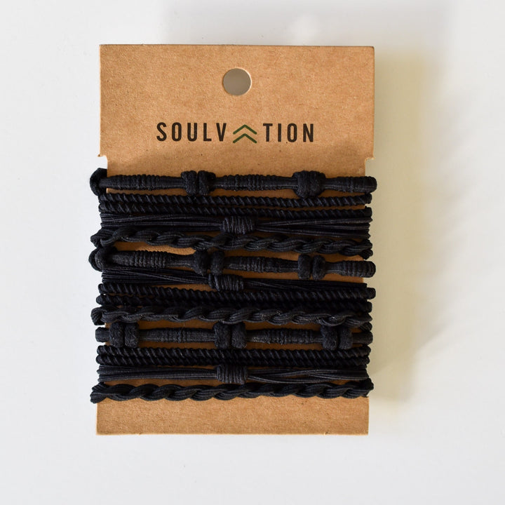 Soulvation Society Hair Tie Bracelets, black
