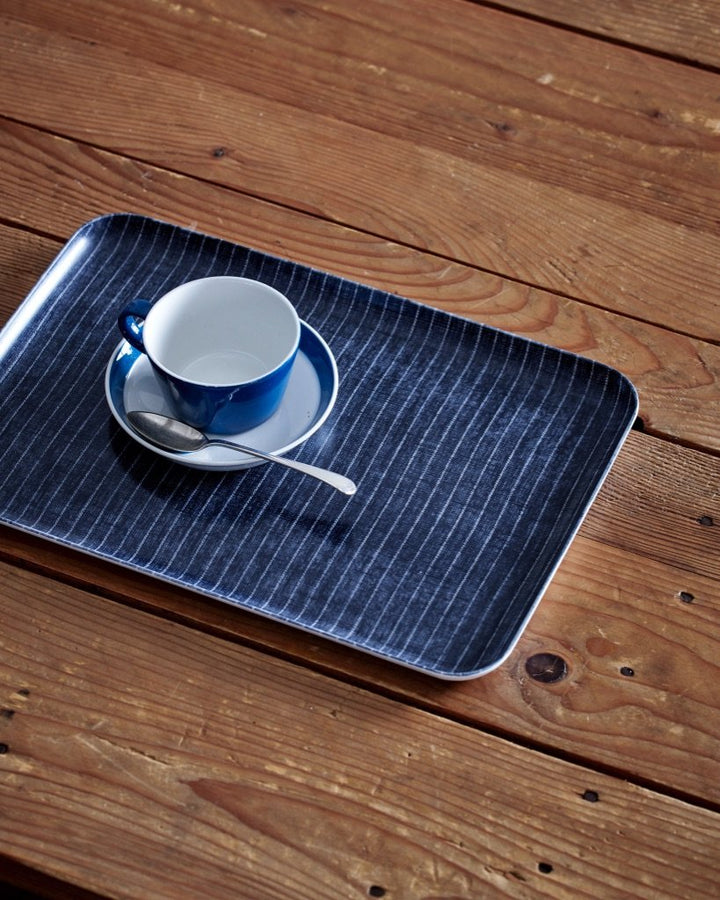 Linen Coating Tray, George, Navy Suiting Stripe, Medium