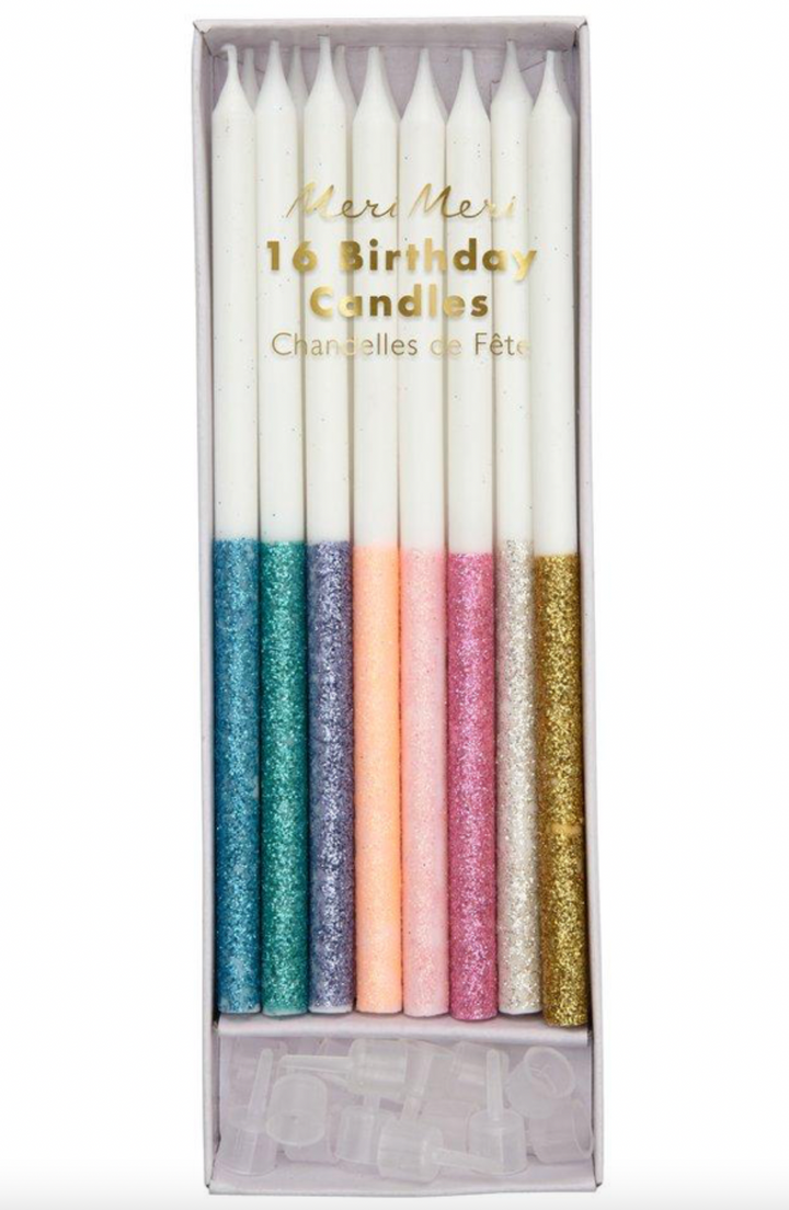 Multicolor Dipped Glitter Candles