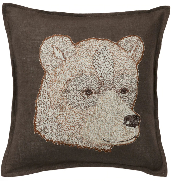 Bear Applique Pillow w/insert
